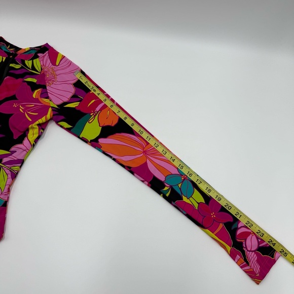 NWT Trina Turk Women’s Long Sleeve One Piece Zipper Floral Bathing Suit Medium - Picture 14 of 14